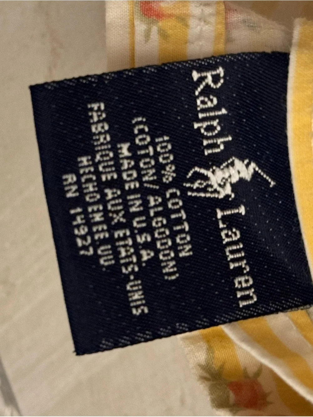 Ralph Lauren Pink Rose Stripe Ruffled pillow sham and twin plat sheet.
